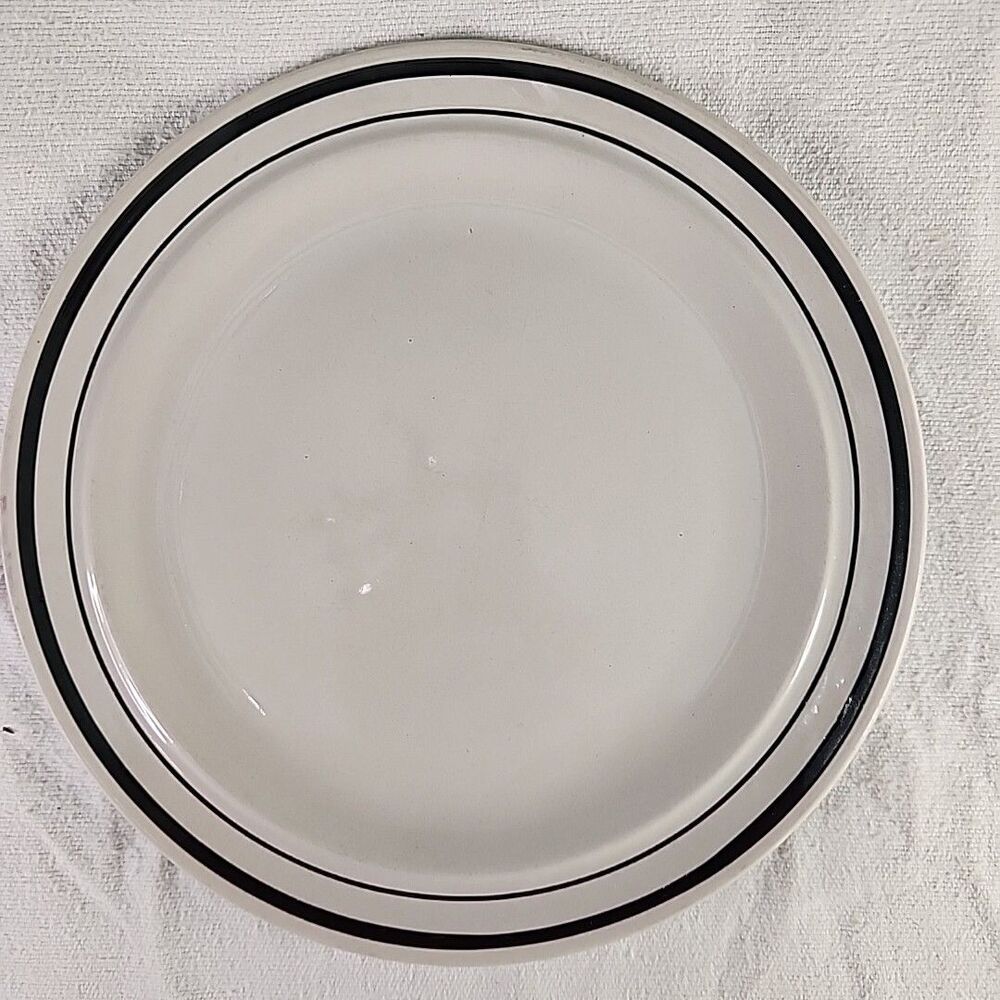 China Newcor Stoneware Bread Plate 4027 Satellite Black 7 1/2" Vintage